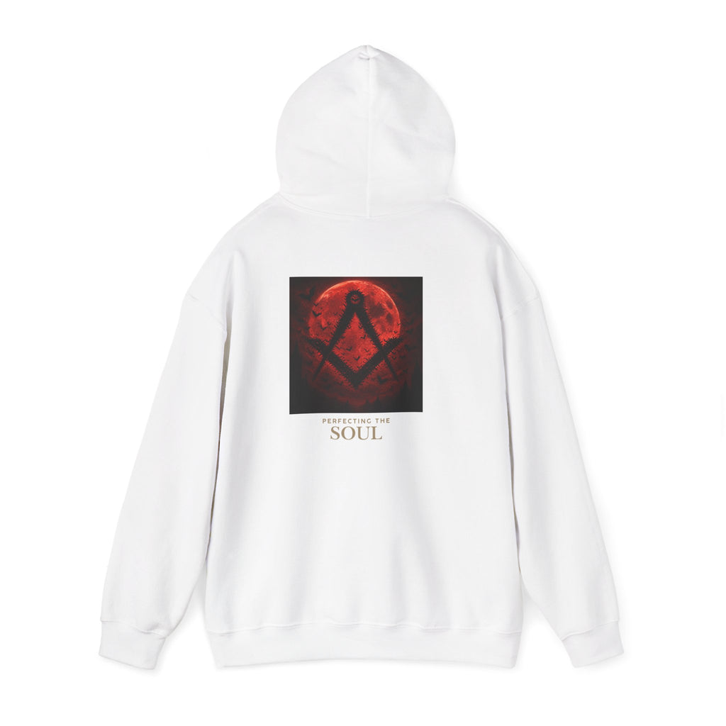 Masonic Red Moon Geometric Soul Hoodie | Graphic Pullover