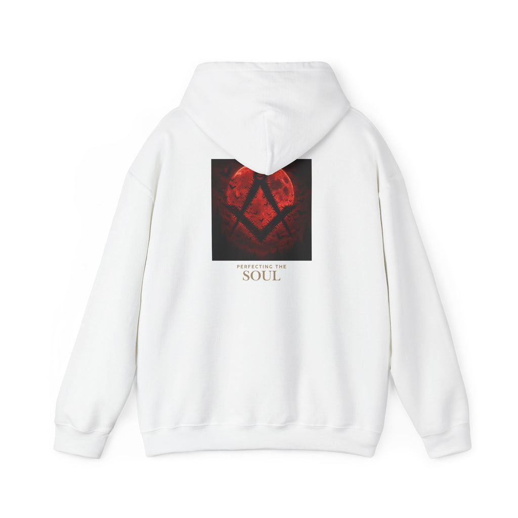 Masonic Red Moon Geometric Soul Hoodie | Graphic Pullover