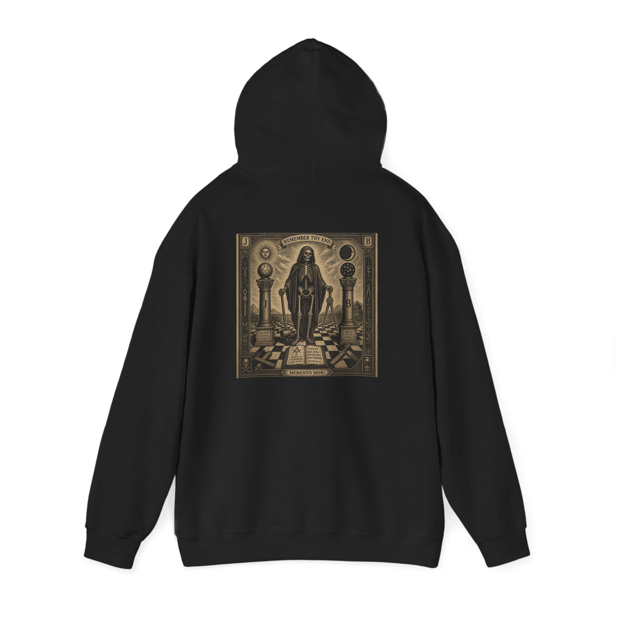 Light Font- Masonic Memento Mori Hoodie | Hooded Sweatshirt
